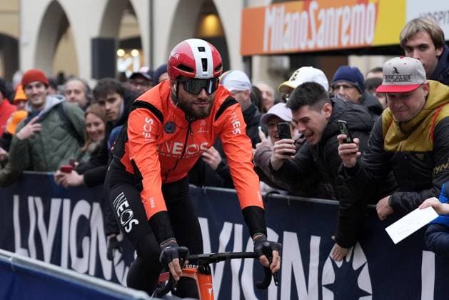 GANNA Filippo during the men s elite race of the Milano-Sanremo one day cycling race (289 km) from Pavia and to Sanremo - North West Italy - March 22, 2025. - cycling .  Copyright: xGianxMattiaxD Alberto LaPressex