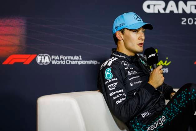 F1 - CHINESE GRAND PRIX 2025 RUSSELL George (gbr), Mercedes AMG F1 Team W16, portrait, press conference, PK, Pressekonferenz during the Formula 1 Heineken Chinese Grand Prix 2025, 2nd round of the 2025 FIA Formula One World Championship, WM, Weltmeisterschaft from March 21 to 23, 2025 on the Shanghai International Circuit, in Shanghai, China - ShanghaiChina Copyright: xJavierxJimenezx