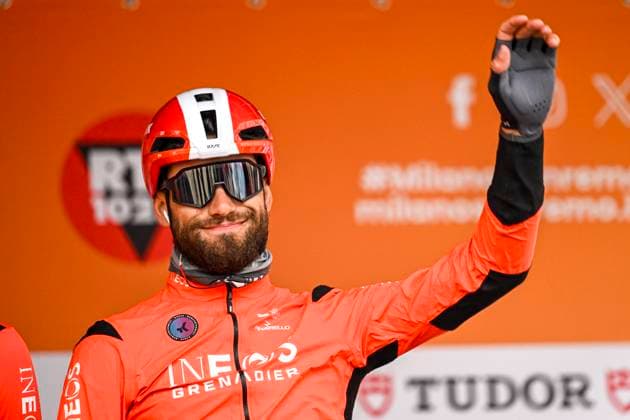 2025 Milan - Sanremo UCI WorldTour cycling race SANREMO, ITALY - MARCH 22 : Ganna Filippo (ITA) of INEOS Grenadiers on stage before the start of the race during the UCI WorldTour 116th Milan - Sanremo cycling race with start in Pavia and finish at the Via Roma in Sanremo on March 22, 2025 in Sanremo, Italy, 22 03 2025 ( Motordriver Kenny Verfaillie - Sanremo Italy  Copyright: xNicoxVereeckenx