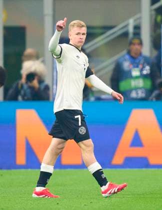 Jonathan Burkardt, DFB 7 in the UEFA Nations League 2025 match ITALY - GERMANY 1-2 in Season 2024 2025 at Mar 20, 2025 in Mailand, Italy.