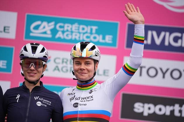 KOPECKY Lotte during the women™s elite race of the Sanremo Women, one day cycling race from Genova to Sanremo in 156km - North Italy- Saturday, March 22, 2025. - cycling .  Copyright: xMarcoxAlpozzi LaPressex