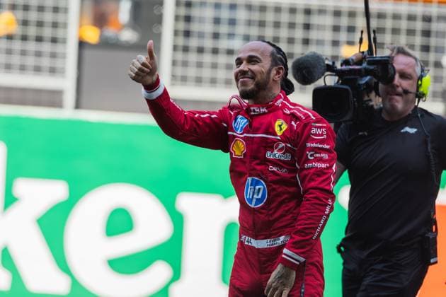 2025 Formula One Chinese Grand Prix Shanghai International Circuit, Shanghai, China on 22. March.2025; Lewis Hamilton of Great Britain and Scuderia Ferrari during sprint race at Formula One Chinese Grand Prix Shanghai Shanghai International Circuit China Copyright: xJayxHiranox