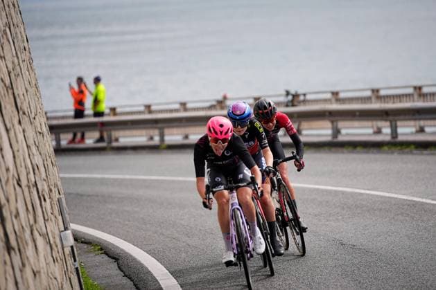The pack rides cycles during the women™s elite race of the Sanremo Women, one day cycling race from Genova to Sanremo in 156km - North Italy- Saturday, March 22, 2025. - cycling .  Copyright: xMarcoxAlpozzi LaPressex