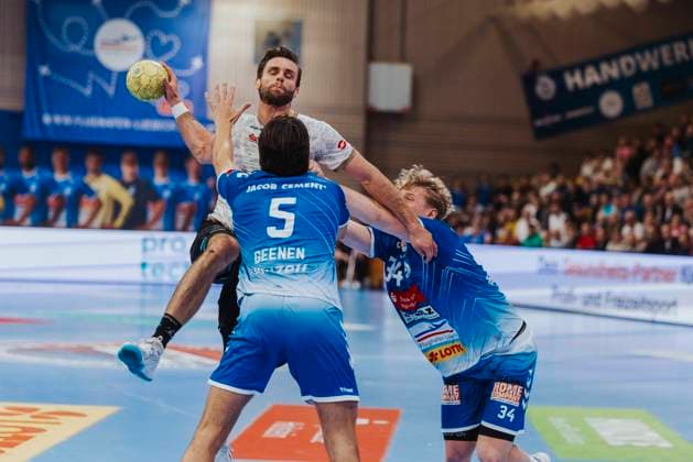 VfL Luebeck Schwartau vs HC Elbflorenz Dresden, Handball, 2 Bundesliga, 22 03 25 VfL Luebeck Schwartau vs HC Elbflorenz Dresden, Handball, 2 Bundesliga, 22 03 25 Luebeck Hansehalle Schleswig Holstein Germany Copyright: xChristianxSchaffrathx xMedienwerx