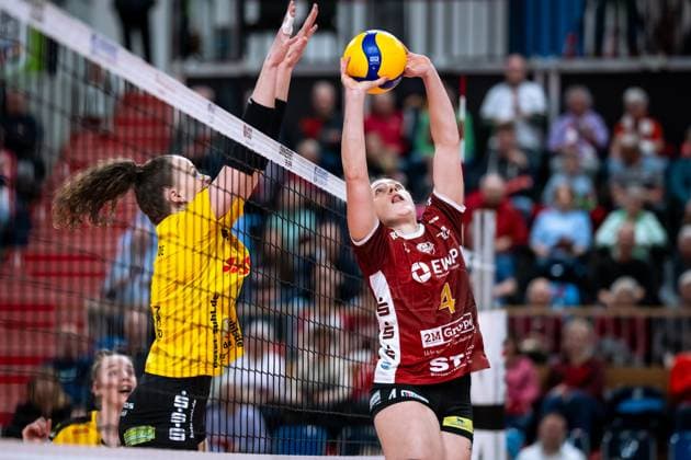 VBL Volleyball Bundesliga PlayOff quarter-finals, SC Potsdam VfB Suhl 22 03 2025 VBL Volleyball Bundesliga PlayOff quarter-finals SC Potsdam VfB Suhl 22 03 2025 4 Jenna Ewert SCP Copyright: xBEAUTIFULxSPORTS NicolxMarschallx