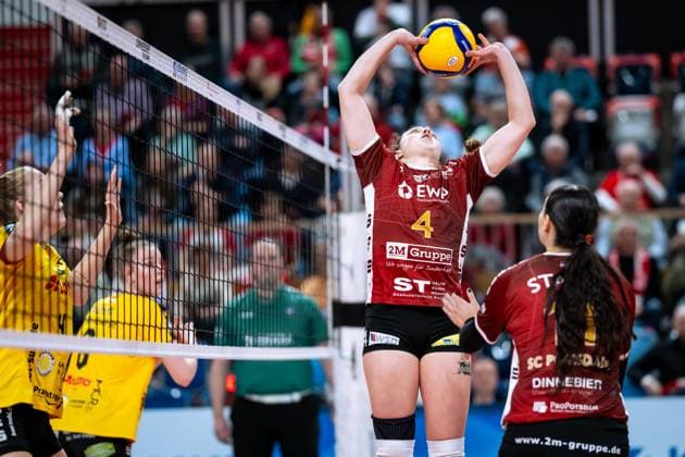 VBL Volleyball Bundesliga PlayOff quarter-finals, SC Potsdam VfB Suhl 22 03 2025 VBL Volleyball Bundesliga PlayOff quarter-finals SC Potsdam VfB Suhl 22 03 2025 4 Jenna Ewert SCP Copyright: xBEAUTIFULxSPORTS NicolxMarschallx