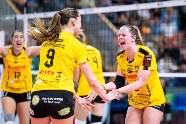 VBL Volleyball Bundesliga PlayOff quarter-finals, SC Potsdam VfB Suhl 22 03 2025 VBL Volleyball Bundesliga PlayOff quarter-finals SC Potsdam VfB Suhl 22 03 2025, 3 Lara Nagels VfB Suhl Copyright: xBEAUTIFULxSPORTS NicolxMarschallx