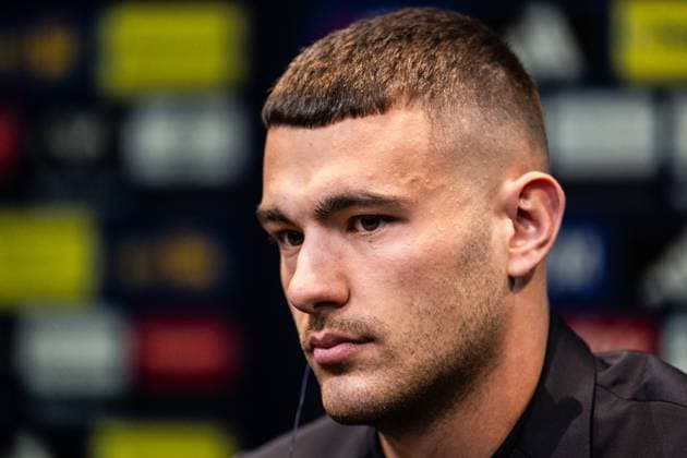 Italy press conference, PK, Pressekonferenz & Walk Around Alessandro Buongiorno of Italy attends the press conference at Westfalen Stadium in Dortmund, Germany, on March 22, 2025. Dortmund Germany  Copyright: xGiacomoxCosuax originalFilename:cosua-notitle250322_np7BY.jpg