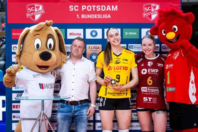 VBL Volleyball Bundesliga PlayOff quarter-finals, SC Potsdam VfB Suhl 22 03 2025 VBL Volleyball Bundesliga PlayOff quarter-finals SC Potsdam VfB Suhl 22 03 2025, 6 Eleanor Holthaus SCP Copyright: xBEAUTIFULxSPORTS NicolxMarschallx