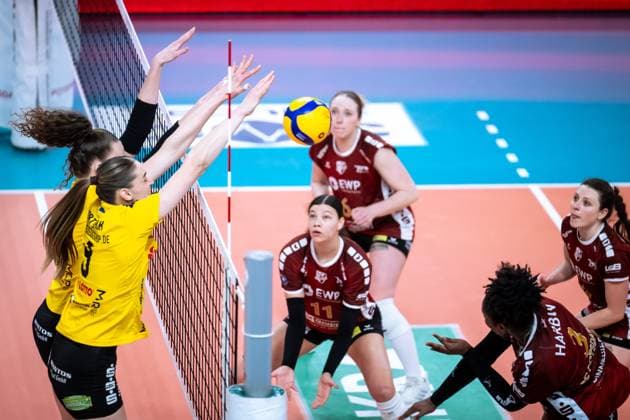 VBL Volleyball Bundesliga PlayOff quarter-finals, SC Potsdam VfB Suhl 22 03 2025 VBL Volleyball Bundesliga PlayOff quarter-finals SC Potsdam VfB Suhl 22 03 2025 Copyright: xBEAUTIFULxSPORTS NicolxMarschallx