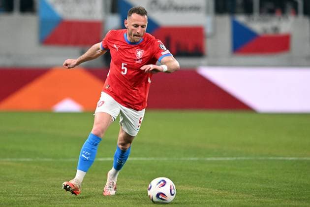 March 22, 2025, Hradec Kralove, Czech Republic: VLADIMIR COUFAL of Czech Republic in action during the international soccer match World Cup Qualifying between Czech Republic and Faroe Islands, at March 22, 2025, in Hradec Kralove in the Czech Republic. Hradec Kralove Czech Republic - ZUMAr156 20250322_aap_r156_025 Copyright: xSlavekxRutax