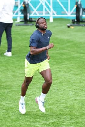 March 22, 2025, Miami Gardens, Florida, United States Of America: MIAMI GARDENS, FLORIDA - MARCH 22: Francis Tiafoe of the United States defeats Alejandro Davidoich Fokina of Spain during their match on day 5 at Hard Rock Stadium on March 22, 2025 in Miami Gardens, Florida...People: Francis Tiafoe Miami Open 2025 - Day 5  - ZUMAs214 20250322_ada_s214_147 Copyright: xSMGx