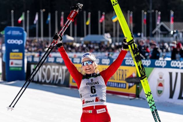 Bilder des Jahres 2025, Sport 03 März Sport Themen der Woche KW12 Sport Bilder des Tages 250323 Therese Johaug of Norway celebrates after winning the women s classic technique 50 km mass start during the FIS Cross-Country World Cup on March 23, 2025 in Lahtis. Photo: Kalle Parkkinen BILDBYRAN COP 211 KP0085 skidor cross-country skiing langrenn världscupen fis cross country world cup fristil free technique fis cross-country world cup dam bbeng norge norway jubel *** 250323 Therese Johaug of Norway celebrates after winning the women s classic technique 50 km mass start during the FIS Cross Country World Cup on March 23, 2025 in Lahti Photo Kalle Parkkinen BILDBYRAN COP 211 KP0085 skidor cross country skiing langrenn världscupen fis cross country world cup fristil free technique fis cross country world cup dam bbeng norge norway jubel  Copyright: KALLExPARKKINEN BB250323BB697