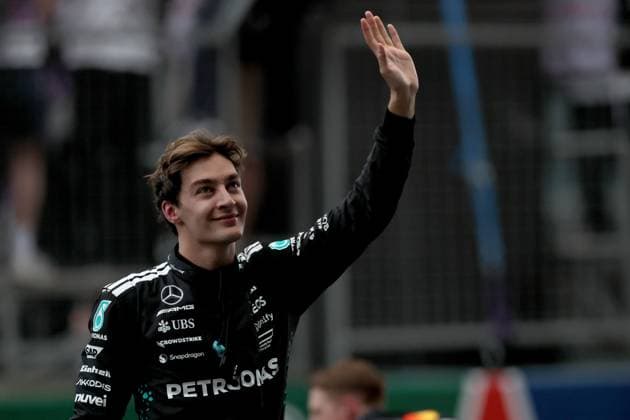 23 03 2025, Shanghai International Circuit, Shanghai, Formula 1 Grand Prix of China 2025, in the picture 3rd place for George Russell GBR , Mercedes AMG Petronas Formula One Team Photo by Hasan Bratic DeFodi Images