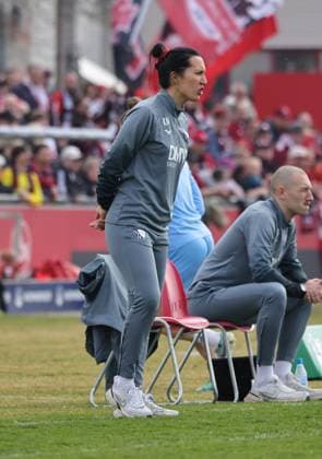 23 03 2025 Soccer Season 2024 2025 2 Women Soccer Bundesliga 19 Matchday 1 FC Nürnberg FCN Club Clubfrauen VfL Bochum Sportfoto Zink DaMa xdaxmax Kyra Malinowski Coach VfL Bochum