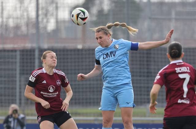 23 03 2025 Soccer Season 2024 2025 2 Women Soccer Bundesliga 19 Matchday 1 FC Nürnberg FCN Club Clubfrauen VfL Bochum Sportfoto Zink DaMa xdaxmax Amelie Thöle Thoele 12, 1 FC Nürnberg FCN Dörthe Doerthe Hoppius 11, VfL Bochum