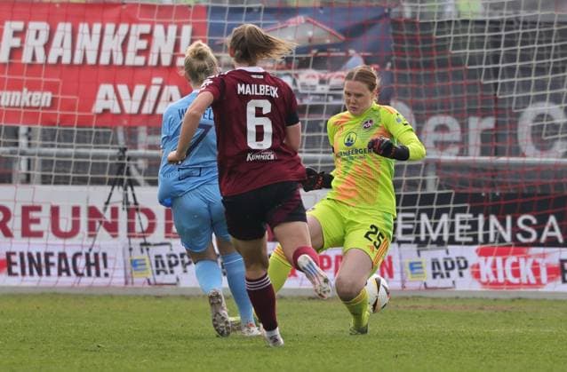 23 03 2025 Soccer Season 2024 2025 2 Women Soccer Bundesliga 19 Matchday 1 FC Nürnberg FCN Club Clubfrauen VfL Bochum Sportfoto Zink DaMa xdaxmax Goal Goal Shot to 0 1 Goalscorer Mara Wilhelm 7, VfL Bochum vs Kristin Krammer 25, 1 FC Nürnberg FCN