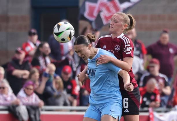 23 03 2025 Soccer Season 2024 2025 2 Women Soccer Bundesliga 19 Matchday 1 FC Nürnberg FCN Club Clubfrauen VfL Bochum Sportfoto Zink DaMa xdaxmax Mara Wilhelm 7, VfL Bochum Alina Mailbeck 6, 1 FC Nürnberg FCN