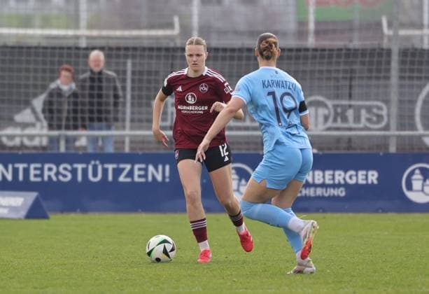 23 03 2025 Soccer Season 2024 2025 2 Women Soccer Bundesliga 19 Matchday 1 FC Nürnberg FCN Club Clubfrauen VfL Bochum Sportfoto Zink DaMa xdaxmax Amelie Thöle Thoele 12, 1 FC Nürnberg FCN Lucy Karwatzki 19, VfL Bochum
