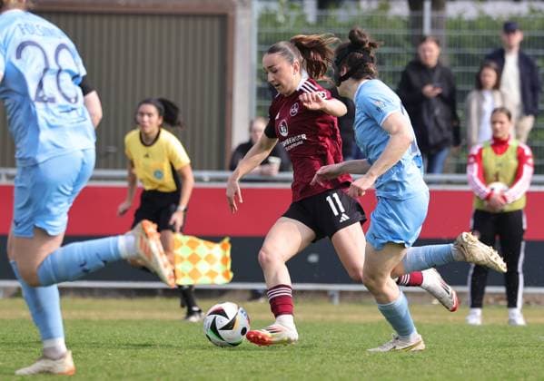 23 03 2025 Soccer Season 2024 2025 2 Women Soccer Bundesliga 19 Matchday 1 FC Nürnberg FCN Club Clubfrauen VfL Bochum Sportfoto Zink DaMa xdaxmax Lara Meroni 11, 1 FC Nürnberg FCN in attack
