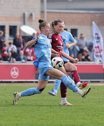 23 03 2025 Soccer Season 2024 2025 2 Women Soccer Bundesliga 19 Matchday 1 FC Nürnberg FCN Club Clubfrauen VfL Bochum Sportfoto Zink DaMa xdaxmax Franziska Wenzel 31, VfL Bochum Medina Desic 10, 1 FC Nürnberg FCN