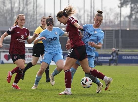 23 03 2025 Soccer Season 2024 2025 2 Women Soccer Bundesliga 19 Matchday 1 FC Nürnberg FCN Club Clubfrauen VfL Bochum Sportfoto Zink DaMa xdaxmax Medina Desic 10, 1 FC Nürnberg FCN Franziska Wenzel 31, VfL Bochum