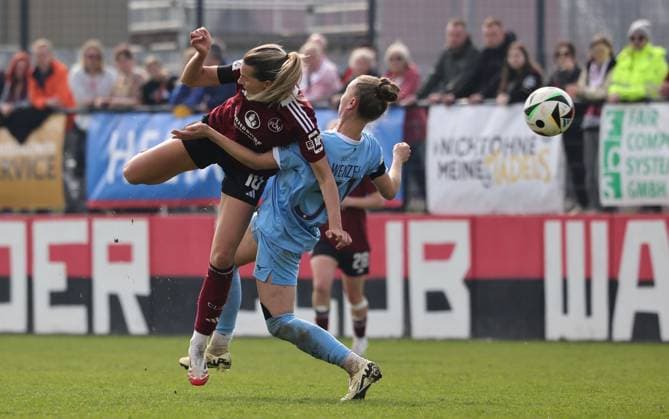 23 03 2025 Soccer Season 2024 2025 2 Women Soccer Bundesliga 19 Matchday 1 FC Nürnberg FCN Club Clubfrauen VfL Bochum Sportfoto Zink DaMa xdaxmax Medina Desic 10, 1 FC Nürnberg FCN Franziska Wenzel 31, VfL Bochum