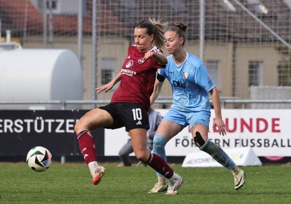 23 03 2025 Soccer Season 2024 2025 2 Women Soccer Bundesliga 19 Matchday 1 FC Nürnberg FCN Club Clubfrauen VfL Bochum Sportfoto Zink DaMa xdaxmax Medina Desic 10, 1 FC Nürnberg FCN Franziska Wenzel 31, VfL Bochum