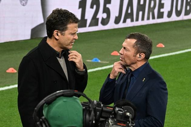23 03 2025, xsltx, Football UEFA Nations League, Germany Italy v l Oliver Bierhoff TV Expert Lothar Matthäus DFL DFB REGULATIONS PROHIBIT ANY USE OF PHOTOGRAPHS as IMAGE SEQUENCES and or QUASI VIDEO Dortmund