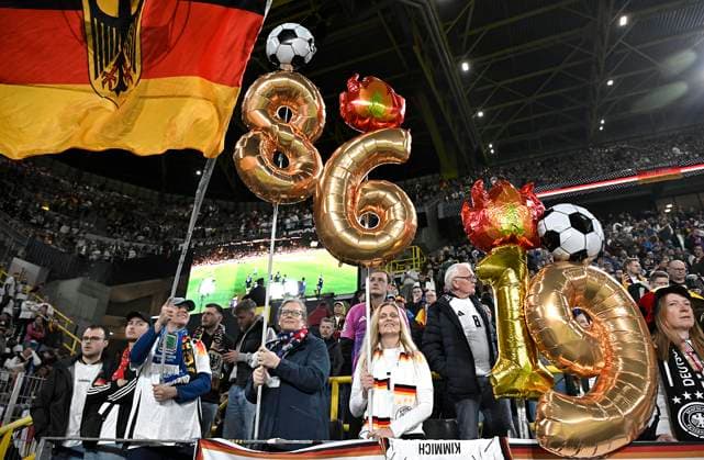 23 03 2025, Football UEFA Nations League 2024 25, quarter-finals, Germany Italy, in Dortmund, Signal Iduna Stadium, Germany fans