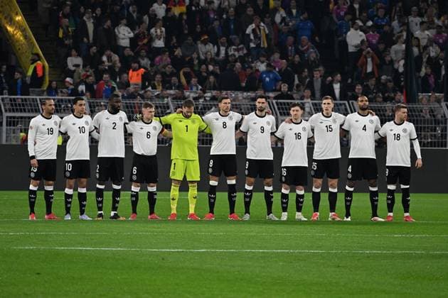 23 03 2025, xsltx, Football UEFA Nations League, Germany Italy v l minute of silence for Doris Fitschen DFL DFB REGULATIONS PROHIBIT ANY USE OF PHOTOGRAPHS as IMAGE SEQUENCES and or QUASI VIDEO Dortmund
