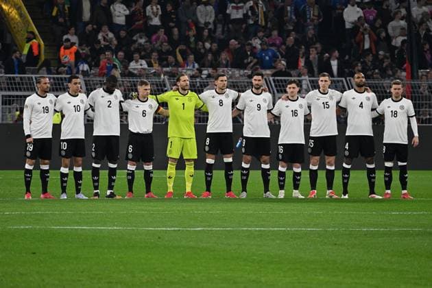 23 03 2025, xsltx, Football UEFA Nations League, Germany Italy v l minute of silence for Doris Fitschen DFL DFB REGULATIONS PROHIBIT ANY USE OF PHOTOGRAPHS as IMAGE SEQUENCES and or QUASI VIDEO Dortmund