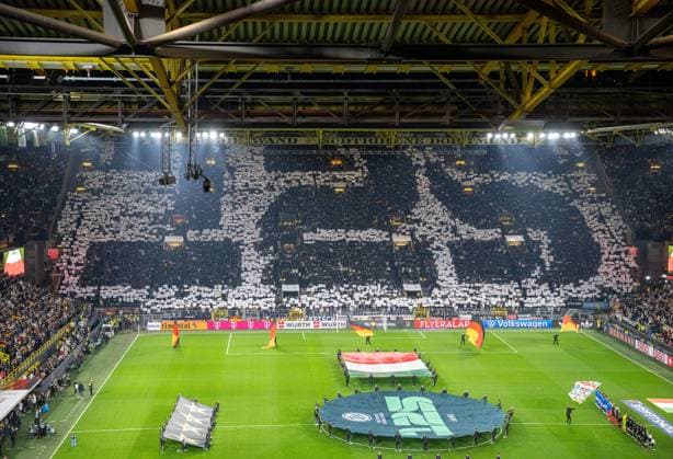 Soccer, men, 2024 25 season, UEFA Nations League quarter-final second leg in Dortmund, Germany Italy, Choreo on the occasion of the 125th anniversary of the DFB, 23 03 2025, Copyright: xMatthiasxKochx