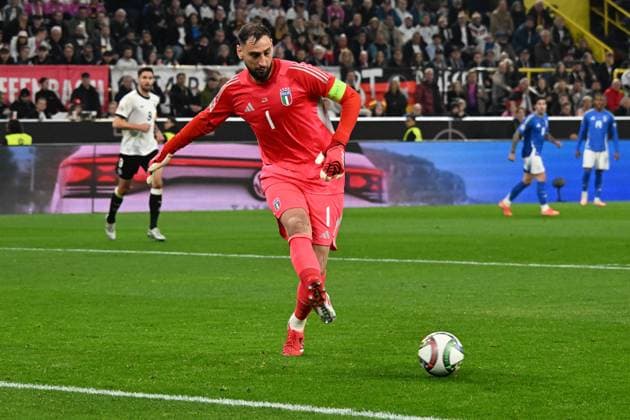23 03 2025, xsltx, Football UEFA Nations League, Germany Italy v l Gianluigi Donnaruma Italy DFL DFB REGULATIONS PROHIBIT ANY USE OF PHOTOGRAPHS as IMAGE SEQUENCES and or QUASI VIDEO Dortmund