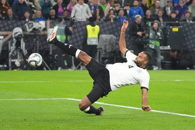 Almost an own goal by Jonathan Tah Germany Germany, 4 Dortmund 23 03 2025 Germany vs Italy, UEFA Nations League quarter-final second leg, Signal Iduna Park