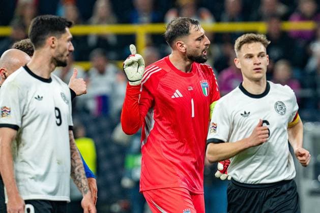 23 03 2025, Germany vs Italy, Nations League, quarter-final second leg Gianluigi Donnarumma Italy, 01 Tim Kleindienst Germany, 9 Joshua Kimmich Germany, 6 Copyright: xBahhoxKarax