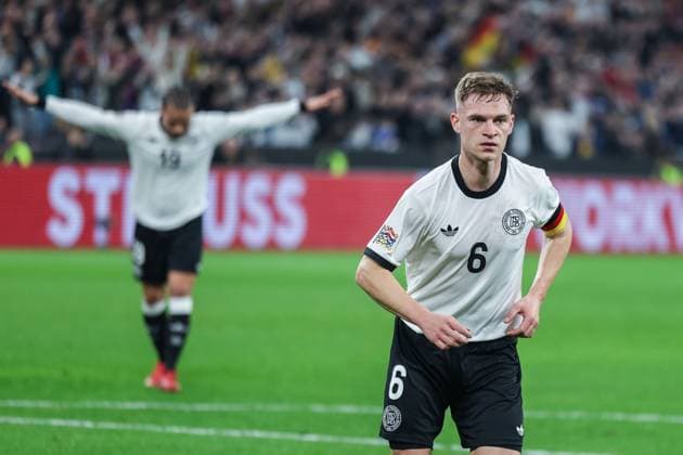 Soccer UEFA Nations League quarter-final Germany Italy on 23 03 2025 at Signal Iduna Park in Dortmund Goal celebration for 1 0 by Joshua Kimmich Germany xJRx