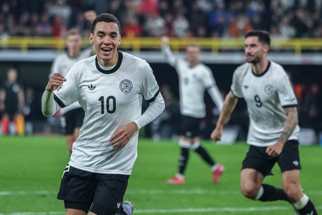 Soccer UEFA Nations League quarter-final Germany Italy on 23 03 2025 at Signal Iduna Park in Dortmund Goal celebration to 2 0 by Jamal Musiala Germany xJRx