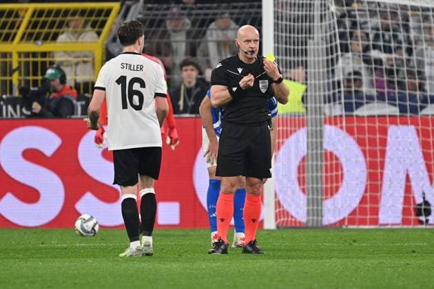 23 03 2025, xjrdrx, Football UEFA Nations League, Germany Italy v l Angelo Stiller German National Football Team DFB Referee Referee Szymon Marciniak Poland DFL DFB REGULATIONS PROHIBIT ANY USE OF PHOTOGRAPHS as IMAGE SEQUENCES and or QUASI VIDEO Dortmund