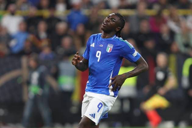 Moise Kean Italy looks dejected during the UEFA Nations League Quarterfinal Leg Two match between Germany and Italy at Football Stadium Dortmund on March 23, 2025 in Dortmund, Germany Photo by Oliver Kaelke DeFodi Images