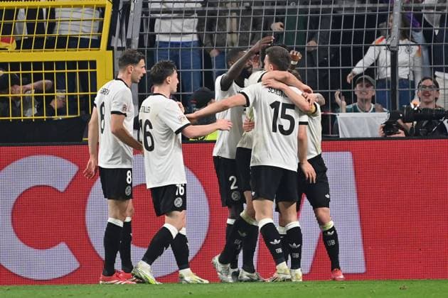 23 03 2025, xjrdrx, Football UEFA Nations League, Germany Italy v l Goal celebration after the goal to celebrate the goal celebrate 3 0 by Tim Kleindienst German National Football Team DFB DFL DFB REGULATIONS PROHIBIT ANY USE OF PHOTOGRAPHS as IMAGE SEQUENCES and or QUASI VIDEO Dortmund