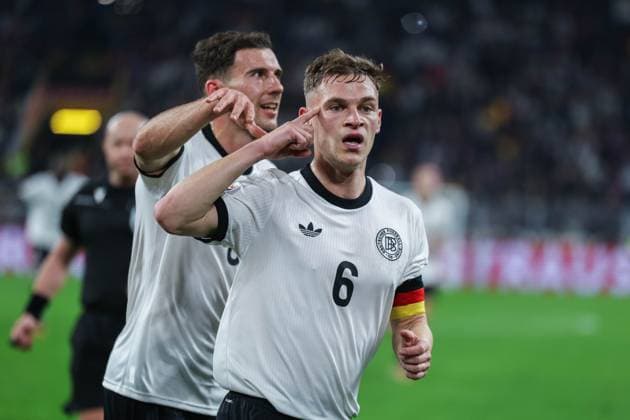 Soccer UEFA Nations League quarter-final Germany Italy on 23 03 2025 at Signal Iduna Park in Dortmund Goal celebration for 1 0 by Joshua Kimmich Germany xJRx
