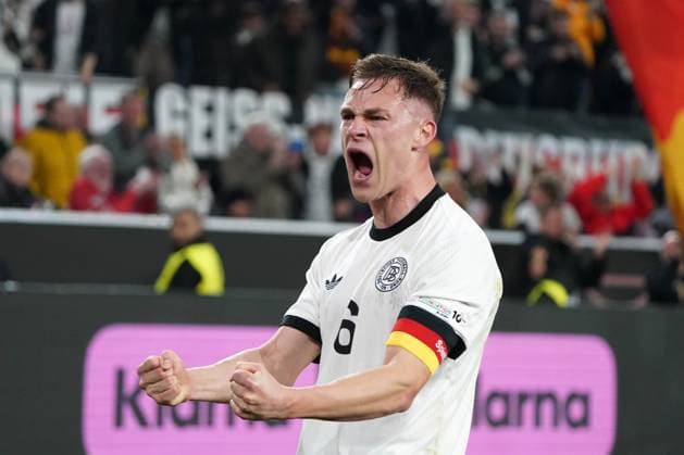 Mens national team, Football, Nations League, 23 03 2025, Signaliduna Park, Dortmund Germany vs Italy , Joshua Kimmich Germany, action, single image, cheers