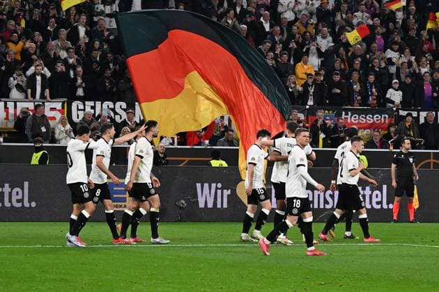 23 03 2025, xsltx, Football UEFA Nations League, Germany Italy v l Goal celebration after the goal to celebrate the goal celebrate 3 0 by Tim Kleindienst German National Football Team DFB DFL DFB REGULATIONS PROHIBIT ANY USE OF PHOTOGRAPHS as IMAGE SEQUENCES and or QUASI VIDEO Dortmund