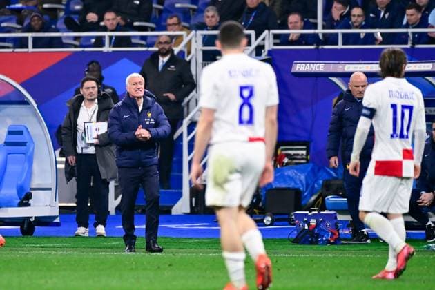 FOOTBALL : France vs Croatie - Ligue des Nations - 23 03 2025 Didier Deschamps ( coach France ) reacts during the UEFA Nations League match between France and Croatia at Stade de France on March 23, 2025 in Paris, France. ( Photo by Dante Badano PsnewZ ) - ParisFrance  Copyright: xDantexBadanox