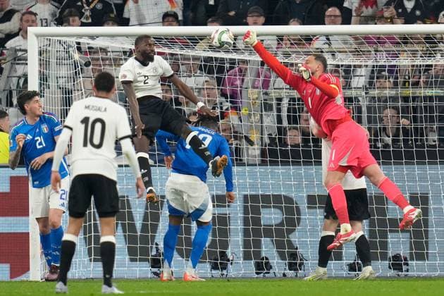 CALCIO - UEFA Nations League - Germany vs Italy Gianluigi Donnarumma (Italy, 1) punches the ball away after a header by Antonio Ruediger (Germany, 2) Dortmund Germany  Copyright: xIPAxSport ABACAx