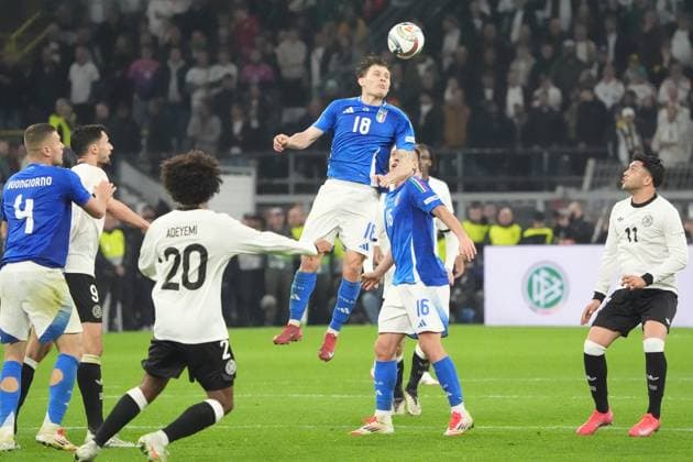 Nicolo Barella Italy, Italy, Italia, 18 Dortmund 23 03 2025 Germany vs Italy, UEFA Nations League quarter-final second leg, Signal Iduna Park