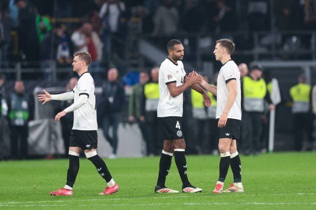 22 03 2025, UEFA Nations League, quarter-final, second leg, Germany Italy, f l Maximilian Mittelstädt Germany , Jonathan Tah Germany , Nico Schlotterbeck Germany , Dortmund Signal Iduna Park NRW Germany xRHR PHOTO DEx Copyright: DennisxEwert RHR-FOTOx RHR-FOTO DE