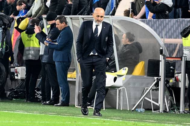 23 03 2025, xsltx, Football UEFA Nations League, Germany Italy v l Coach Head Coach Luciano Spalletti Italy Disappointed, sad, frustrated DFL DFB REGULATIONS PROHIBIT ANY USE OF PHOTOGRAPHS as IMAGE SEQUENCES and or QUASI VIDEO Dortmund