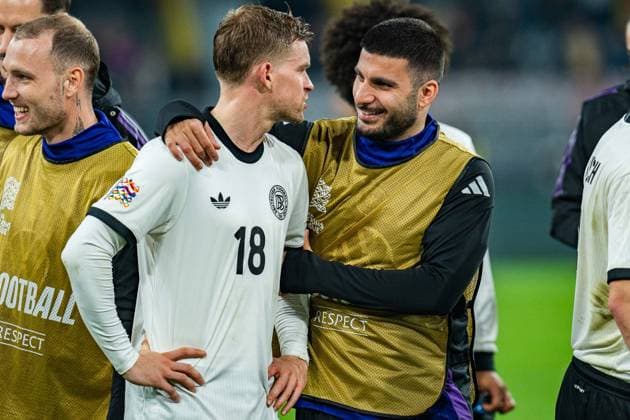 23 03 2025, Germany vs Italy, Nations League, quarter-final second leg Maximilian Mittelstädt Germany, 18 Deniz Undav Germany, 13 Copyright: xBahhoxKarax
